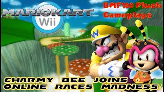 BMF100 Plush Gameplays: Charmy Bee Joins + Mario Kart Wii Wario \u0026 Charmy Online Races Madness!