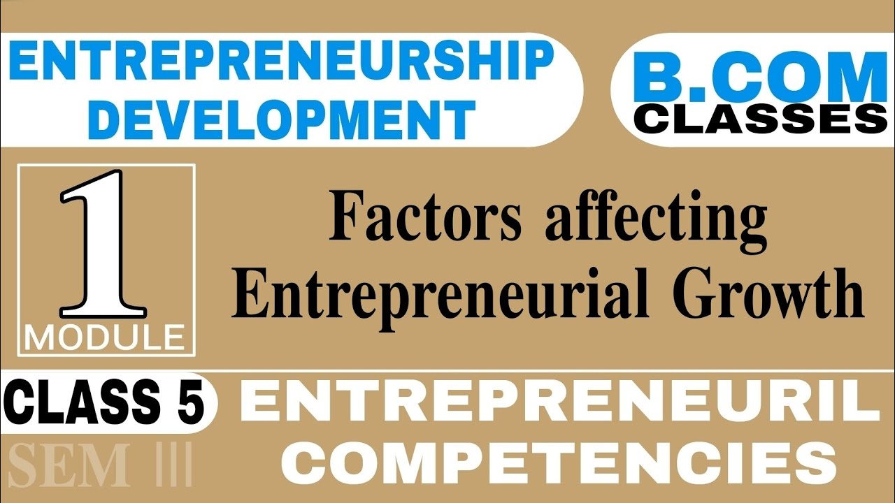 B.Com 3rd Semester Entrepreneurship Development|Factors Affecting ...