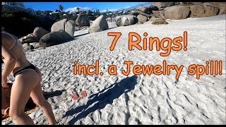 Jewelry on the beach!  7 rings and MORE!