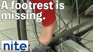 【nite-ps】Bicycle child seat:1.A child’s foot being caught in the rear wheel