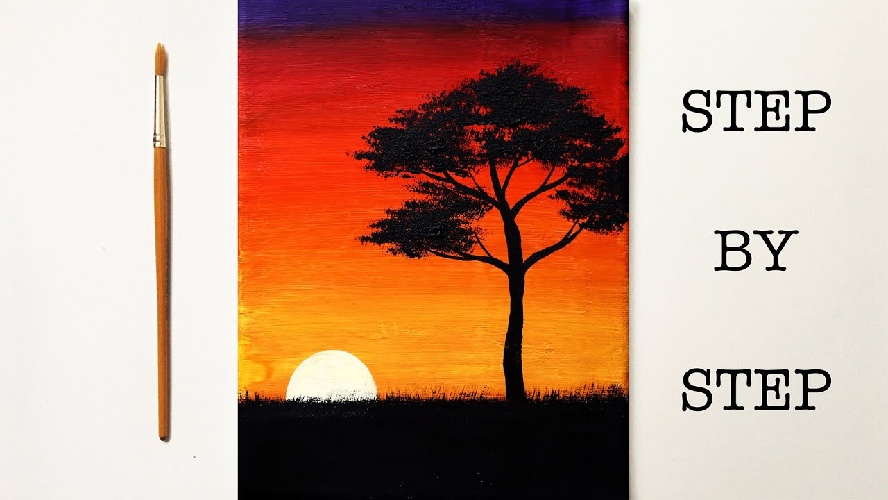 Sunset Acrylic Painting Easy