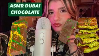 [ASMR] EATING DUBAI CHOCOLATE 🍫(crunchy sounds)