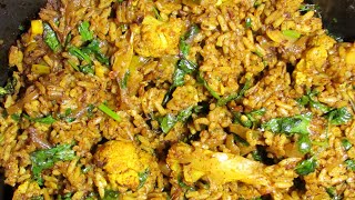 Cauliflower Pulao I गोभी पूलाव I Gobi Tawa Pulao I The Garden Recipe