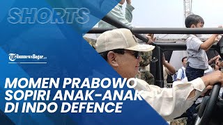 Momen Menhan Prabowo Subianto Sopiri Anak anak di Pameran Indo Defence