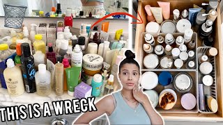 I CLEANED OUT MY DISGUSTING BATHROOM... declutter & organization