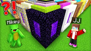 JJ and Mikey Light 1000 NEW NETHER PORTALS in Minecraft Maizen!
