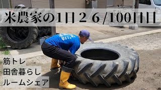 米農家の日常　２６/１００日目　#日常vlog 　#ルーティン ＃筋トレ　＃田舎暮らし　＃ルームシェア　#草刈り　＃家庭菜園　/japanese farmer's daily routine