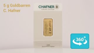 5 Gramm Goldbarren von C. Hafner in 360° Ansicht