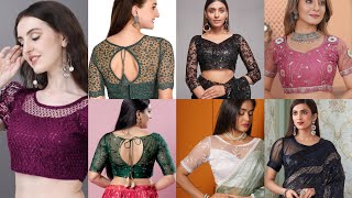 Latest \u0026 Trending Net Blouse designs | Net Blouse Back Neck Designs | Net sleeves Design | blouse❤️