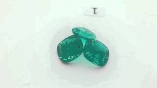 1.91ct, 2.42ct \u0026 2.45ct lab grown cushion shaped emeralds