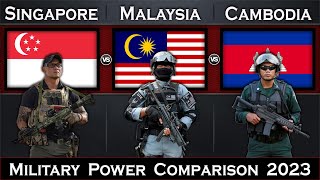 Singapore vs Malaysia vs Cambodia Military Power Comparison 2023 | Global Power