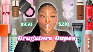 HIGH END VS. DRUGSTORE MAKEUP | Viral Drugstore Dupes!