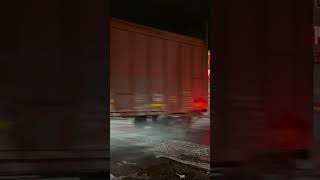 Here’s CPKC 420 flying through Alliston Ontario with a TTC car on a flatcar