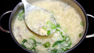 ซุปไข่ใส่เห็ด - สูตรและวิธีทำซุปไข่ใส่เห็ด  - Egg Drop Soup Recipe - Asian Recipes