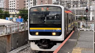 JR東日本209系2100番台C623編成が回送電車として千葉駅10番線に到着するシーン（回1328M）2022.5.21