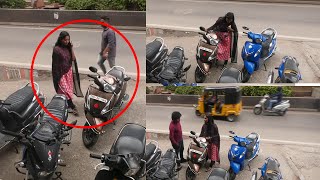 hiddencam| Lady Thief Caught | Bike Theft record on hidden cam