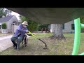 wheelchair weed trimming at home