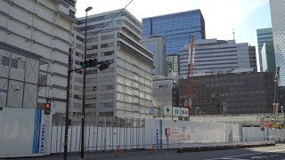 【東京駅前常盤橋プロジェクト】高さ日本一390mの超高層ビル「大手町二丁目常盤橋地区第一種市街地再開発事業」・D棟(65m)の建設状況（2019年10月5日）