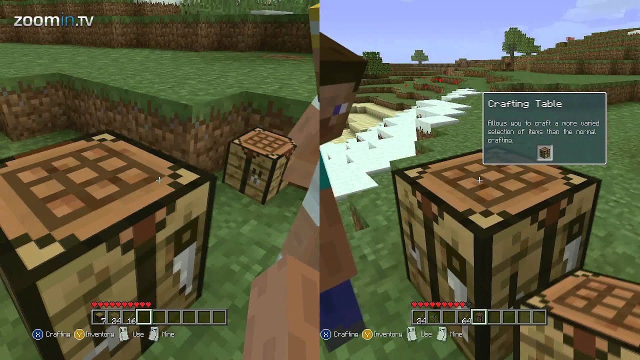 Minecraft Split Screen - Co-op Session Ends In Violence (Gameplay 1080p ...