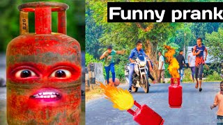 Fake Gas Cylinder Blast On Public | Gas Cylinder Funny Prank |@PrankBuzz #prank