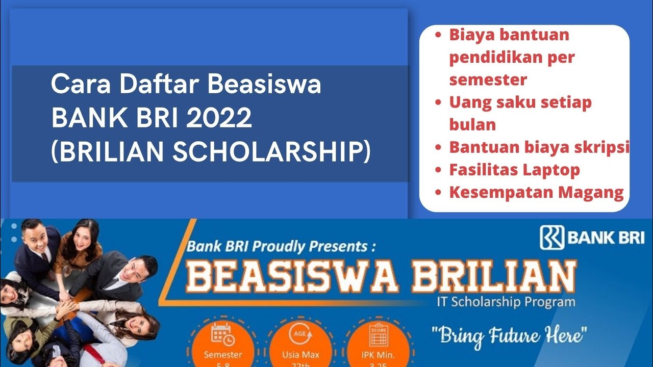 Terbaru! Tutorial Daftar Beasiswa Bank BRI 2022 ( Beasiswa BRILIAN ...