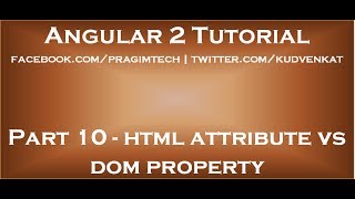html attribute vs dom property