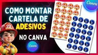Como montar cartela de adesivos no canva.