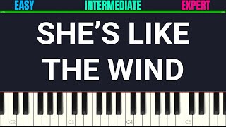 Patrick Swayze - She's Like The Wind | 3-LEVELS Piano Tutorial