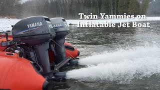 Twin Yamaha Outboard Jets on Inflatable Jet Boat