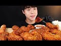 교촌 허니콤보 치킨 먹방 bbq chicken wings mukbang fried chicken asmr eating sounds