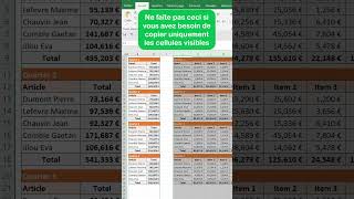 Astuce Excel : copier uniquement les cellules visibles #Excel | #astuce #shorts