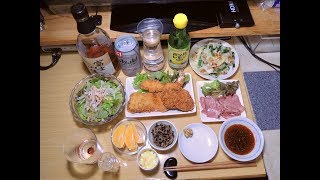 【昨日の】ミックスフライ 豚タンのスモーク【晩酌】