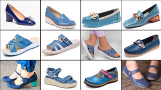 MOST TOP COMFORTABLE BLUE SHOES LATEST BLUE OFFICE STYLE FOOTWEAR FOR WOMEN 2024