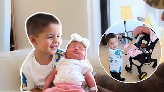 BABY G MEETS HIS BABY SISTER + MEET OUR DAUGHTER *so adorable