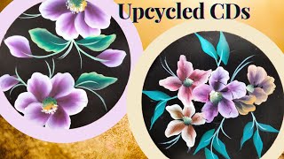 How to Upcycle an Old CD into a Decorative Piece | Recycle Reuse Old CD | One Stroke Painting