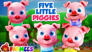 Counting and Singing with Five Little Piggies + More Nursery Rhymes & Kids Music by Farmees