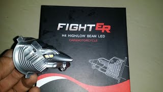 Fighter H4 led light unboxing and quick demo