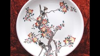 Qing, Qianlong enamel dish 清乾隆琺瑯彩石榴花鳥盤