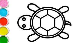 How to draw a tortoise 🐢 l Tortoise drawing and painting for kids and toddlers l Art for kids l