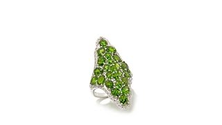 Rarities 8.02ctw Chrome Diopside   White Zircon Ring