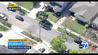 Police chase possible robbery suspect through streets in Torrance