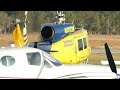 mcdermott aviation fire helicopters taking off and landing at busselton airport due to a fire.