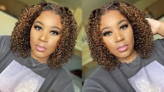 Tight Curly Ombré Bob Style | 4x4 Closure 😱 Beginner Friendly Wig | WeQueen