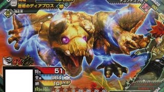 モンスターハンタースピリッツ狩魂02弾　山神と電影　防具スキル比較　防御力＋３ vs 攻撃力＋４：歴戦ディアブロスを狩りながら…