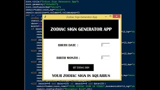 Zodiac Sign Generator App using Python