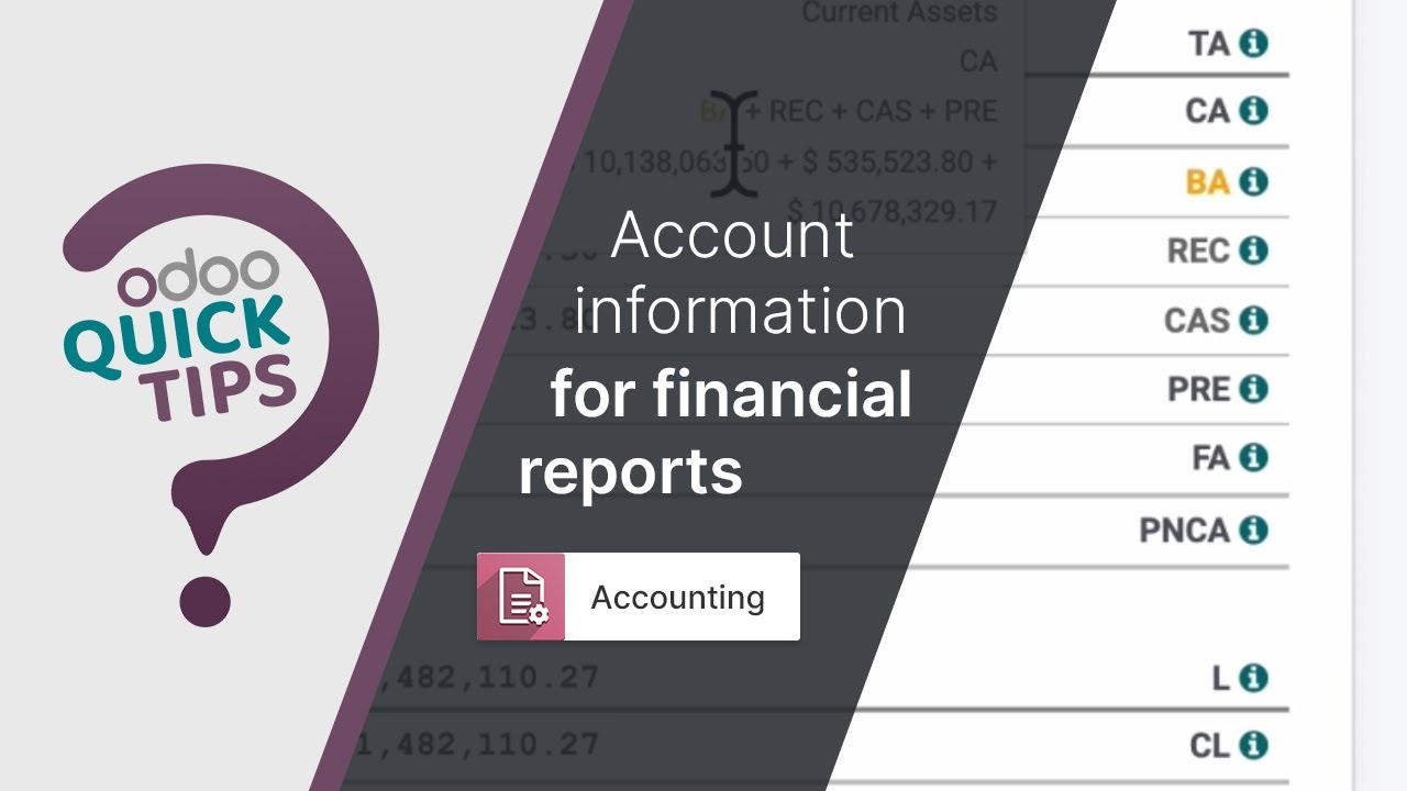 Odoo Quick Tips - Account Information For Financial Reports [Accounting ...