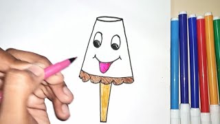 HOW TO DRAW A CUTE ICE CREAM CUTE AND EASY FOR KIDS | Drawing For Kids | Artwork Kids Series