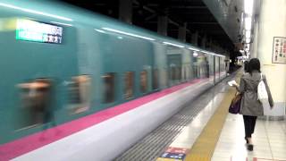 Tohoku Shinkansen E5 leaving Tokyo - Ueno Station