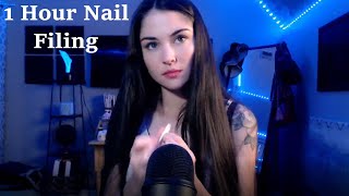 ASMR [1 hour Nail Filing] | No Talking