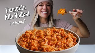 Spicy Pumpkin Pasta Alla Vodka MUKBANG | No Talking (Talking Removed)